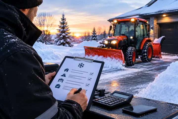 Préparation d’une soumission de déneigement avec une calculatrice